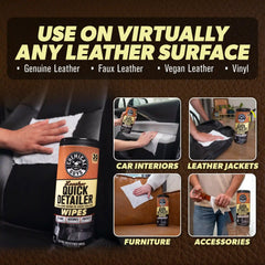 Leather Quick Detailer Wipes 3-Pack Kit